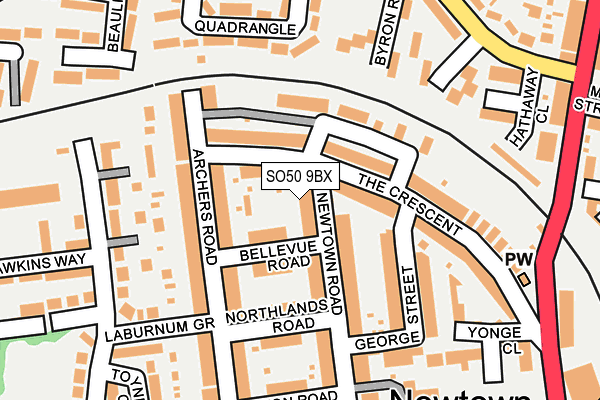 SO50 9BX map - OS OpenMap – Local (Ordnance Survey)