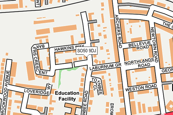 SO50 9DJ map - OS OpenMap – Local (Ordnance Survey)