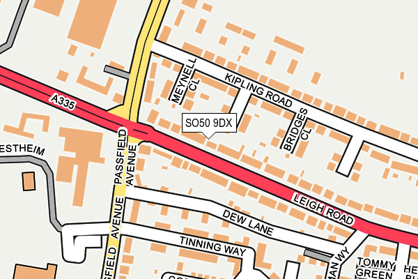 SO50 9DX map - OS OpenMap – Local (Ordnance Survey)