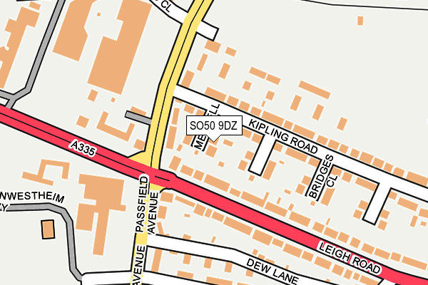 SO50 9DZ map - OS OpenMap – Local (Ordnance Survey)