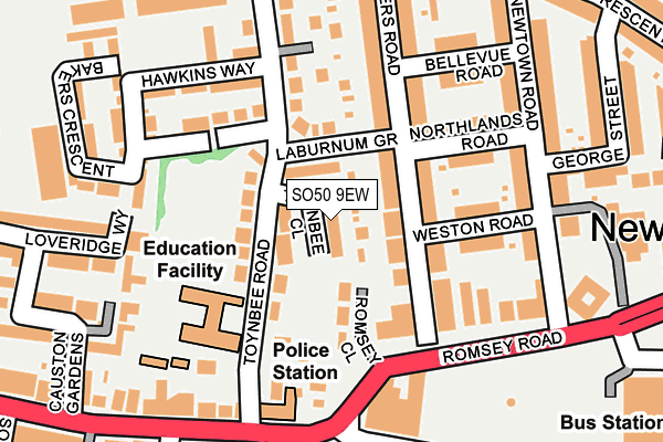 SO50 9EW map - OS OpenMap – Local (Ordnance Survey)