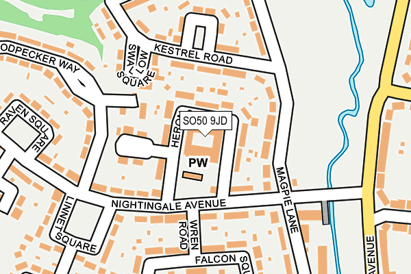 SO50 9JD map - OS OpenMap – Local (Ordnance Survey)