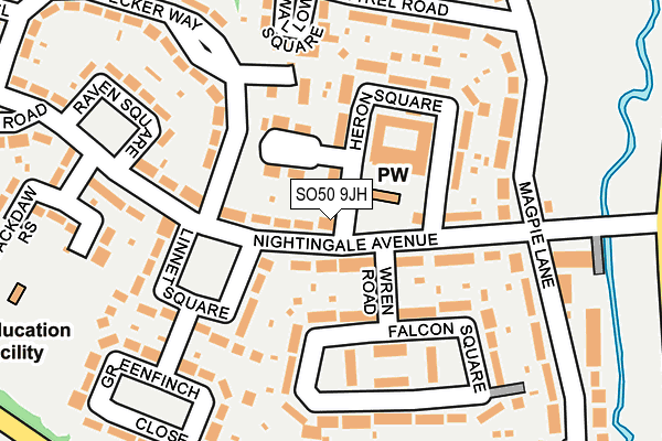 SO50 9JH map - OS OpenMap – Local (Ordnance Survey)