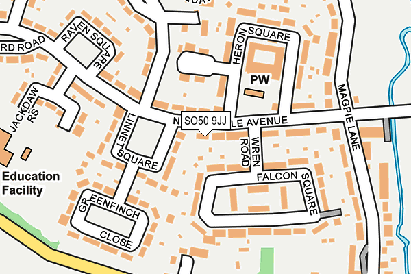 SO50 9JJ map - OS OpenMap – Local (Ordnance Survey)