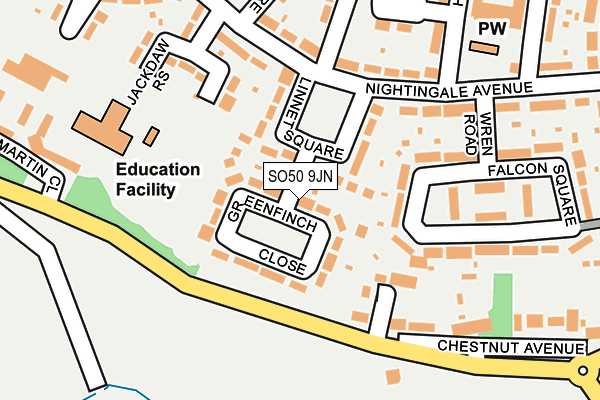 SO50 9JN map - OS OpenMap – Local (Ordnance Survey)