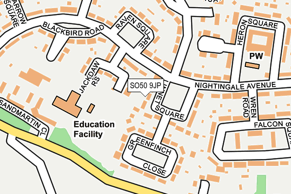 SO50 9JP map - OS OpenMap – Local (Ordnance Survey)