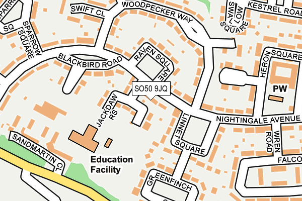 SO50 9JQ map - OS OpenMap – Local (Ordnance Survey)