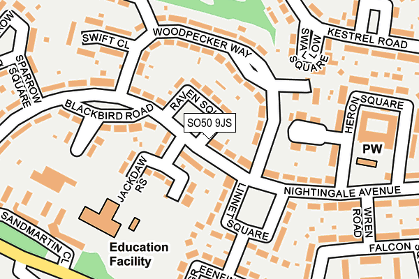 SO50 9JS map - OS OpenMap – Local (Ordnance Survey)