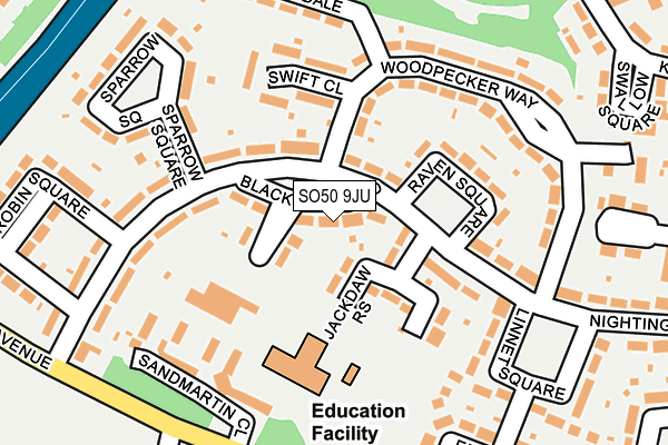 SO50 9JU map - OS OpenMap – Local (Ordnance Survey)