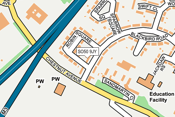 SO50 9JY map - OS OpenMap – Local (Ordnance Survey)