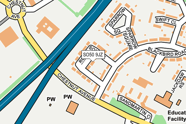 SO50 9JZ map - OS OpenMap – Local (Ordnance Survey)