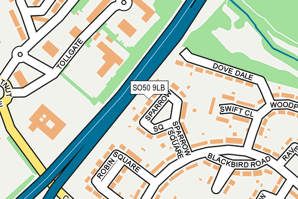 SO50 9LB map - OS OpenMap – Local (Ordnance Survey)