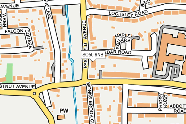 SO50 9NB map - OS OpenMap – Local (Ordnance Survey)