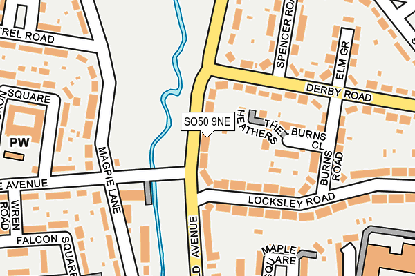 SO50 9NE map - OS OpenMap – Local (Ordnance Survey)