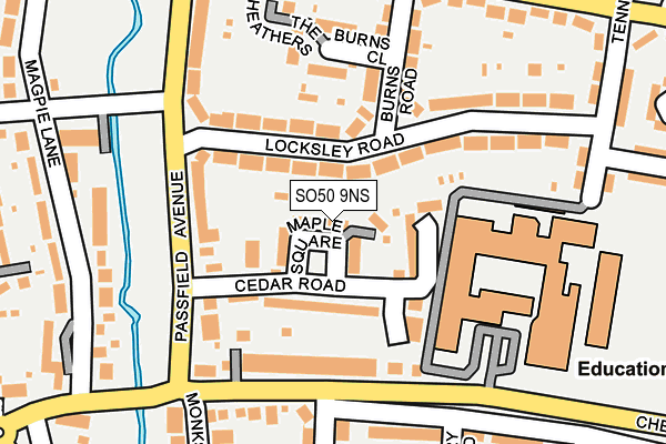 SO50 9NS map - OS OpenMap – Local (Ordnance Survey)