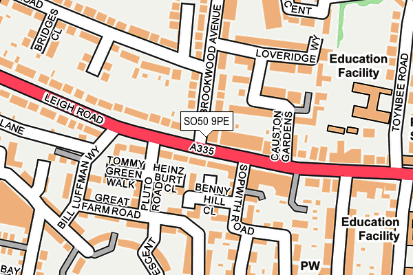 SO50 9PE map - OS OpenMap – Local (Ordnance Survey)