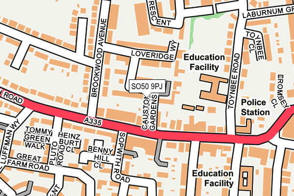 SO50 9PJ map - OS OpenMap – Local (Ordnance Survey)