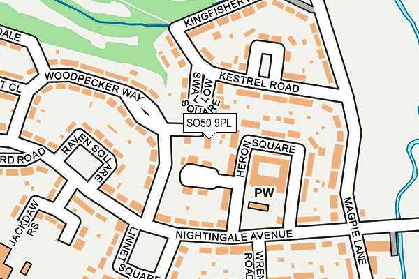SO50 9PL map - OS OpenMap – Local (Ordnance Survey)