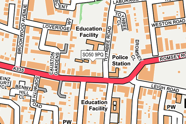 SO50 9PQ map - OS OpenMap – Local (Ordnance Survey)