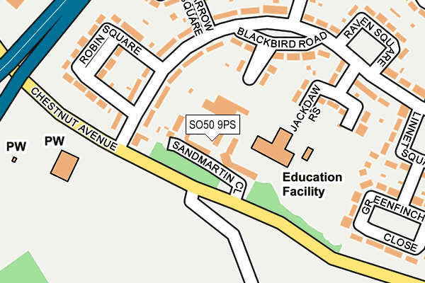 SO50 9PS map - OS OpenMap – Local (Ordnance Survey)