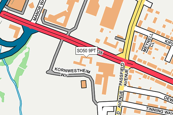 SO50 9PT map - OS OpenMap – Local (Ordnance Survey)