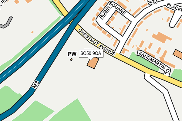 SO50 9QA map - OS OpenMap – Local (Ordnance Survey)