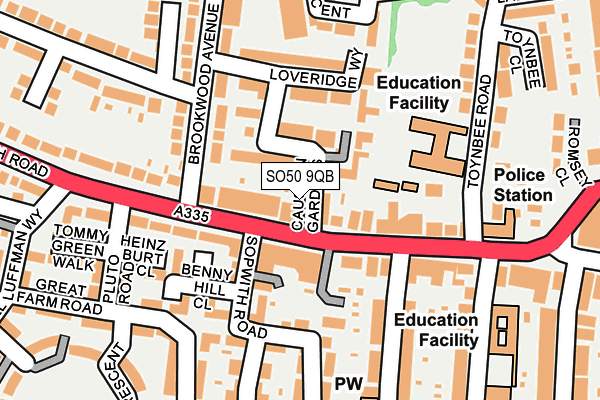 SO50 9QB map - OS OpenMap – Local (Ordnance Survey)