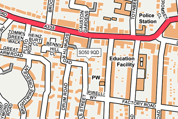 SO50 9QD map - OS OpenMap – Local (Ordnance Survey)