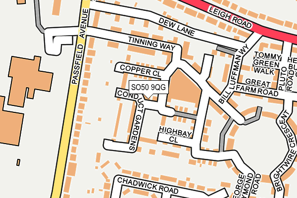 SO50 9QG map - OS OpenMap – Local (Ordnance Survey)