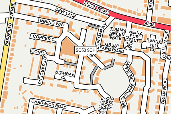 SO50 9QH map - OS OpenMap – Local (Ordnance Survey)