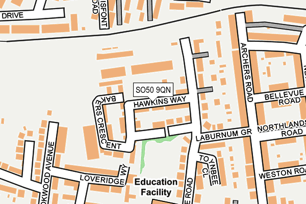 SO50 9QN map - OS OpenMap – Local (Ordnance Survey)