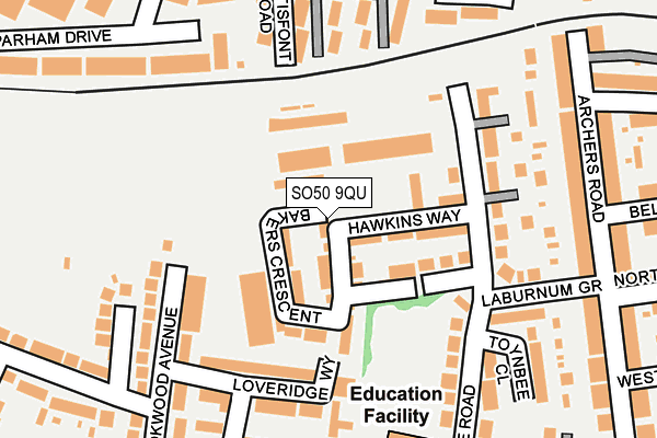 SO50 9QU map - OS OpenMap – Local (Ordnance Survey)