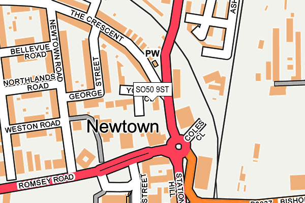 SO50 9ST map - OS OpenMap – Local (Ordnance Survey)