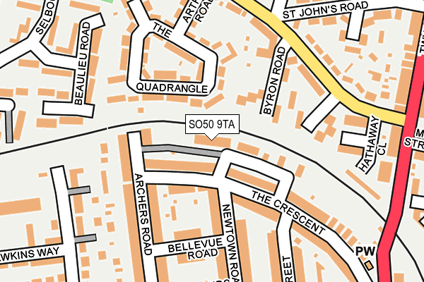 SO50 9TA map - OS OpenMap – Local (Ordnance Survey)