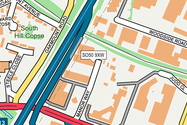 SO50 9XW map - OS OpenMap – Local (Ordnance Survey)