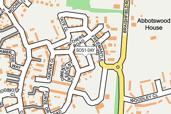 SO51 0AY map - OS OpenMap – Local (Ordnance Survey)