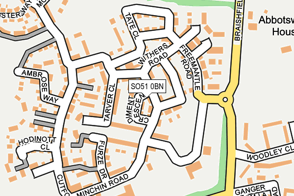 SO51 0BN map - OS OpenMap – Local (Ordnance Survey)