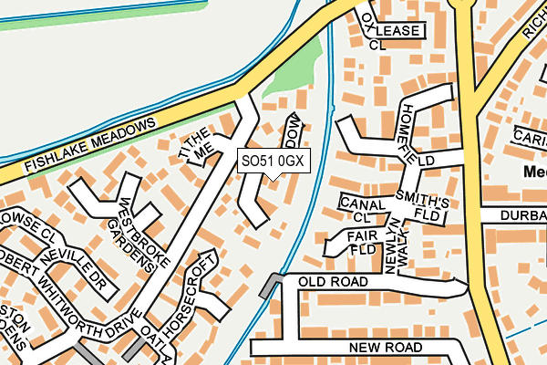 SO51 0GX map - OS OpenMap – Local (Ordnance Survey)