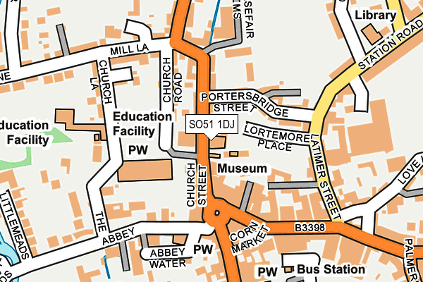 SO51 1DJ map - OS OpenMap – Local (Ordnance Survey)