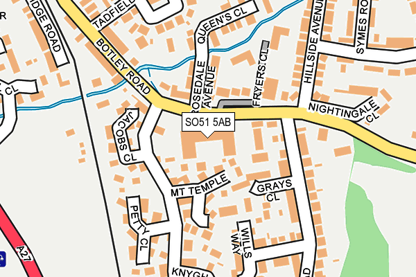 SO51 5AB map - OS OpenMap – Local (Ordnance Survey)