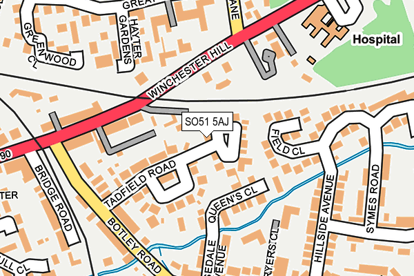 SO51 5AJ map - OS OpenMap – Local (Ordnance Survey)