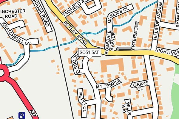 SO51 5AT map - OS OpenMap – Local (Ordnance Survey)