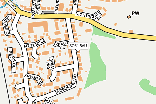 SO51 5AU map - OS OpenMap – Local (Ordnance Survey)