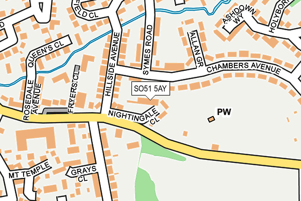 SO51 5AY map - OS OpenMap – Local (Ordnance Survey)