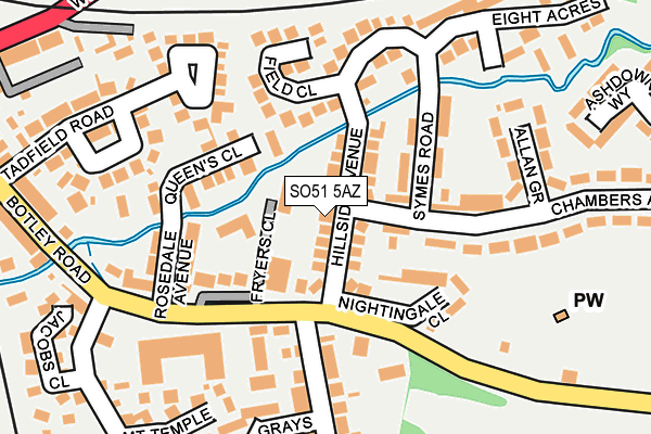 SO51 5AZ map - OS OpenMap – Local (Ordnance Survey)