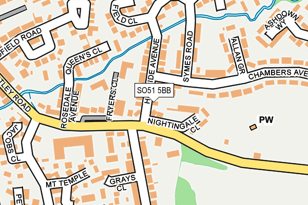 SO51 5BB map - OS OpenMap – Local (Ordnance Survey)