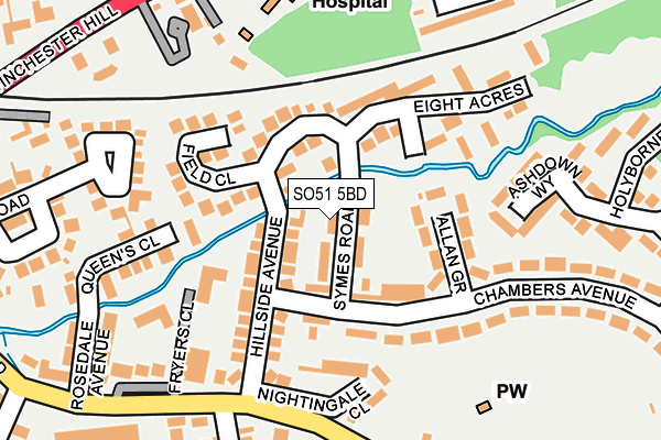 SO51 5BD map - OS OpenMap – Local (Ordnance Survey)