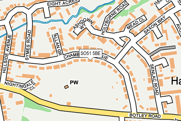 SO51 5BE map - OS OpenMap – Local (Ordnance Survey)