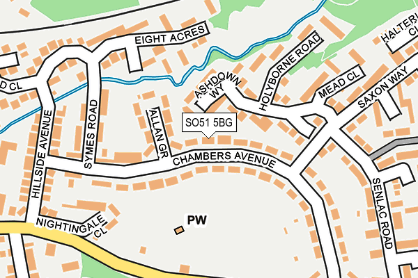 SO51 5BG map - OS OpenMap – Local (Ordnance Survey)