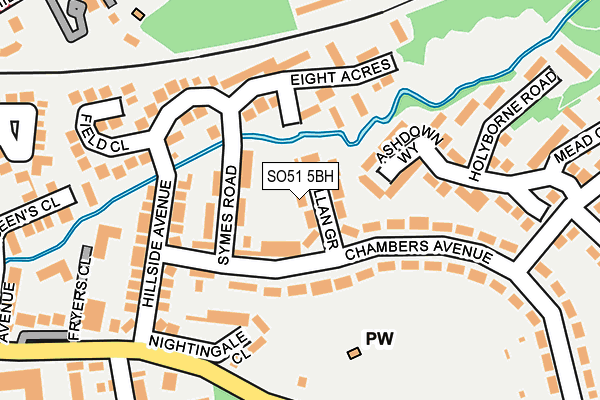 SO51 5BH map - OS OpenMap – Local (Ordnance Survey)